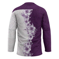 Hawaii Hibiscus Flowers Hockey Jersey Purple Polynesian Pattern LT05 - Polynesian Pride
