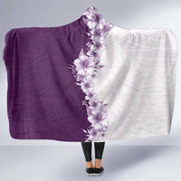 Hawaii Hibiscus Flowers Hooded Blanket Purple Polynesian Pattern LT05 One Size Purple - Polynesian Pride