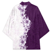 Hawaii Hibiscus Flowers Kimono Purple Polynesian Pattern