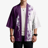 Hawaii Hibiscus Flowers Kimono Purple Polynesian Pattern
