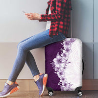 Hawaii Hibiscus Flowers Luggage Cover Purple Polynesian Pattern LT05 - Polynesian Pride