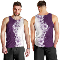Hawaii Hibiscus Flowers Men Tank Top Purple Polynesian Pattern LT05 - Polynesian Pride
