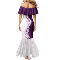 Hawaii Hibiscus Flowers Mermaid Dress Purple Polynesian Pattern LT05 - Polynesian Pride