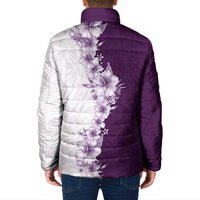 Hawaii Hibiscus Flowers Padded Jacket Purple Polynesian Pattern LT05 - Polynesian Pride