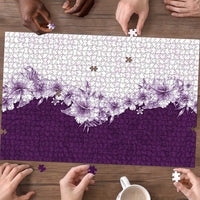 Hawaii Hibiscus Flowers Puzzle Purple Polynesian Pattern LT05 - Polynesian Pride