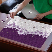 Hawaii Hibiscus Flowers Puzzle Purple Polynesian Pattern LT05 - Polynesian Pride