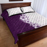 Hawaii Hibiscus Flowers Quilt Bed Set Purple Polynesian Pattern LT05 - Polynesian Pride