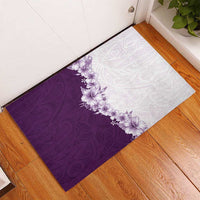 Hawaii Hibiscus Flowers Rubber Doormat Purple Polynesian Pattern LT05 - Polynesian Pride