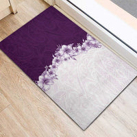 Hawaii Hibiscus Flowers Rubber Doormat Purple Polynesian Pattern LT05 - Polynesian Pride