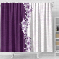 Hawaii Hibiscus Flowers Shower Curtain Purple Polynesian Pattern LT05 - Polynesian Pride