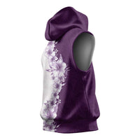 Hawaii Hibiscus Flowers Sleeveless Hoodie Purple Polynesian Pattern LT05 - Polynesian Pride