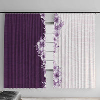 Hawaii Hibiscus Flowers Window Curtain Purple Polynesian Pattern LT05 With Hooks Purple - Polynesian Pride