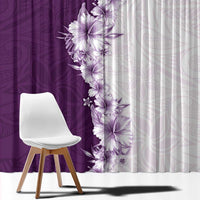 Hawaii Hibiscus Flowers Window Curtain Purple Polynesian Pattern LT05 - Polynesian Pride