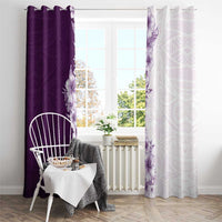 Hawaii Hibiscus Flowers Window Curtain Purple Polynesian Pattern LT05 - Polynesian Pride