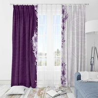 Hawaii Hibiscus Flowers Window Curtain Purple Polynesian Pattern LT05 - Polynesian Pride