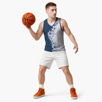 Hawaii Hibiscus Flowers Basketball Jersey Blue Polynesian Pattern LT05 - Polynesian Pride