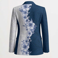 Hawaii Hibiscus Flowers Blazer Blue Polynesian Pattern LT05 - Polynesian Pride