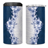 Hawaii Hibiscus Flowers 4 in 1 Can Cooler Tumbler Blue Polynesian Pattern LT05 One Size: 16 oz Blue - Polynesian Pride