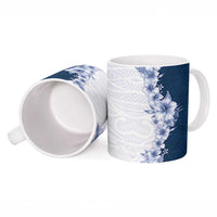 Hawaii Hibiscus Flowers Ceramic Mug Blue Polynesian Pattern LT05 - Polynesian Pride