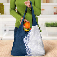 Hawaii Hibiscus Flowers Grocery Bag Blue Polynesian Pattern LT05 - Polynesian Pride