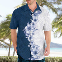 Hawaii Hibiscus Flowers Hawaiian Shirt Blue Polynesian Pattern LT05 - Polynesian Pride