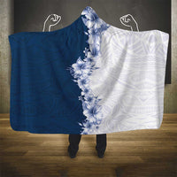 Hawaii Hibiscus Flowers Hooded Blanket Blue Polynesian Pattern LT05 - Polynesian Pride
