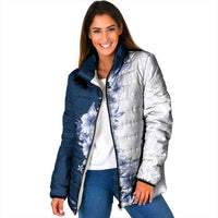 Hawaii Hibiscus Flowers Padded Jacket Blue Polynesian Pattern LT05 Women Blue - Polynesian Pride