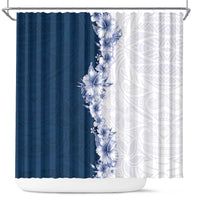 Hawaii Hibiscus Flowers Shower Curtain Blue Polynesian Pattern LT05 Blue - Polynesian Pride