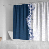 Hawaii Hibiscus Flowers Shower Curtain Blue Polynesian Pattern LT05 - Polynesian Pride
