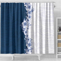 Hawaii Hibiscus Flowers Shower Curtain Blue Polynesian Pattern LT05 - Polynesian Pride