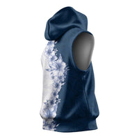 Hawaii Hibiscus Flowers Sleeveless Hoodie Blue Polynesian Pattern LT05 - Polynesian Pride