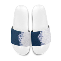 Hawaii Hibiscus Flowers Slide Sandals Blue Polynesian Pattern LT05 Blue - Polynesian Pride