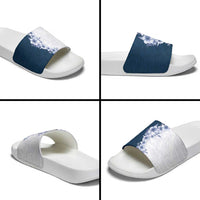 Hawaii Hibiscus Flowers Slide Sandals Blue Polynesian Pattern LT05 - Polynesian Pride