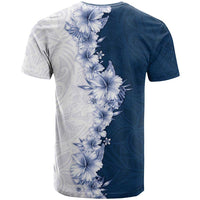 Hawaii Hibiscus Flowers T Shirt Blue Polynesian Pattern LT05 - Polynesian Pride