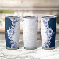 Hawaii Hibiscus Flowers Tumbler Cup Blue Polynesian Pattern LT05 - Polynesian Pride