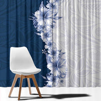 Hawaii Hibiscus Flowers Window Curtain Blue Polynesian Pattern LT05 - Polynesian Pride