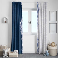 Hawaii Hibiscus Flowers Window Curtain Blue Polynesian Pattern LT05 - Polynesian Pride
