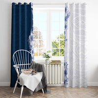 Hawaii Hibiscus Flowers Window Curtain Blue Polynesian Pattern LT05 - Polynesian Pride