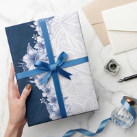 Hawaii Hibiscus Flowers Wrapping Paper Blue Polynesian Pattern LT05 - Polynesian Pride