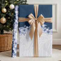Hawaii Hibiscus Flowers Wrapping Paper Blue Polynesian Pattern LT05 - Polynesian Pride