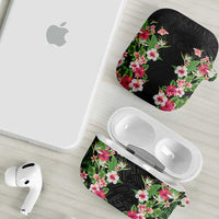 Hawaii Tropical Flowers AirPods Case Black Polynesian Tattoo Art LT05 - Polynesian Pride