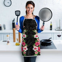 Hawaii Tropical Flowers Apron Black Polynesian Tattoo Art LT05 - Polynesian Pride