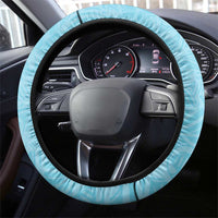 Hawaii Tropical Flowers Steering Wheel Cover Sky Blue Polynesian Tattoo Art LT05 - Polynesian Pride