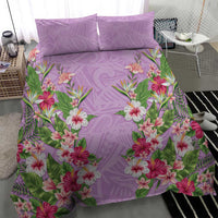Hawaii Tropical Flowers Bedding Set Lavender Polynesian Tattoo Art LT05 - Polynesian Pride
