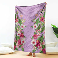 Hawaii Tropical Flowers Blanket Lavender Polynesian Tattoo Art LT05 - Polynesian Pride