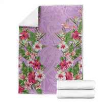 Hawaii Tropical Flowers Blanket Lavender Polynesian Tattoo Art LT05 - Polynesian Pride