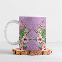 Hawaii Tropical Flowers Ceramic Mug Lavender Polynesian Tattoo Art LT05 Lavender - Polynesian Pride