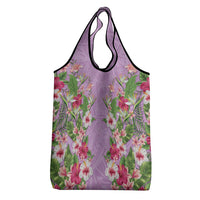 Hawaii Tropical Flowers Grocery Bag Lavender Polynesian Tattoo Art LT05 - Polynesian Pride