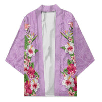 Hawaii Tropical Flowers Kimono Lavender Polynesian Tattoo Art LT05 Unisex Lavender - Polynesian Pride