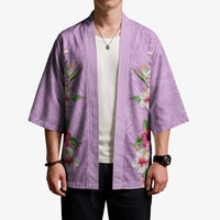 Hawaii Tropical Flowers Kimono Lavender Polynesian Tattoo Art LT05 - Polynesian Pride